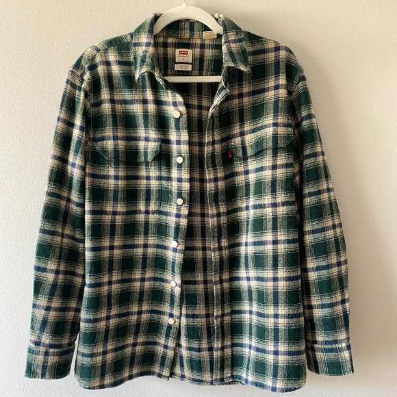 Levi's® Premium - Casual Button Down - Green - Relaxed - Small Shirt - Picture 1 of 7